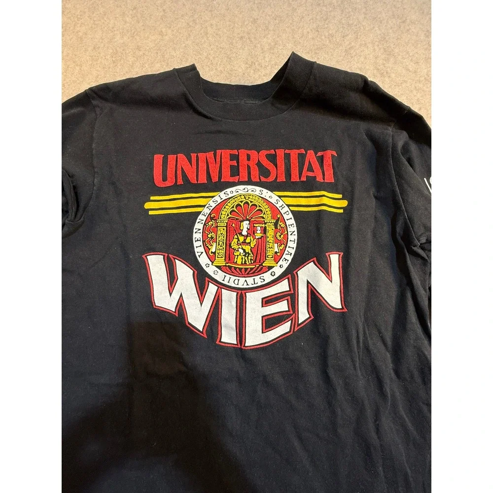 Vintage Oneita Power-T Universitat Wien University of Vienna Long Sleeve Shirt L - Picture 5 of 5